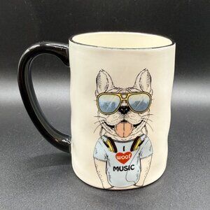 Signature Housewares Hipster French Bulldog 'I Woof Music' Mug